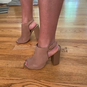 Open-toe Aldo block heels